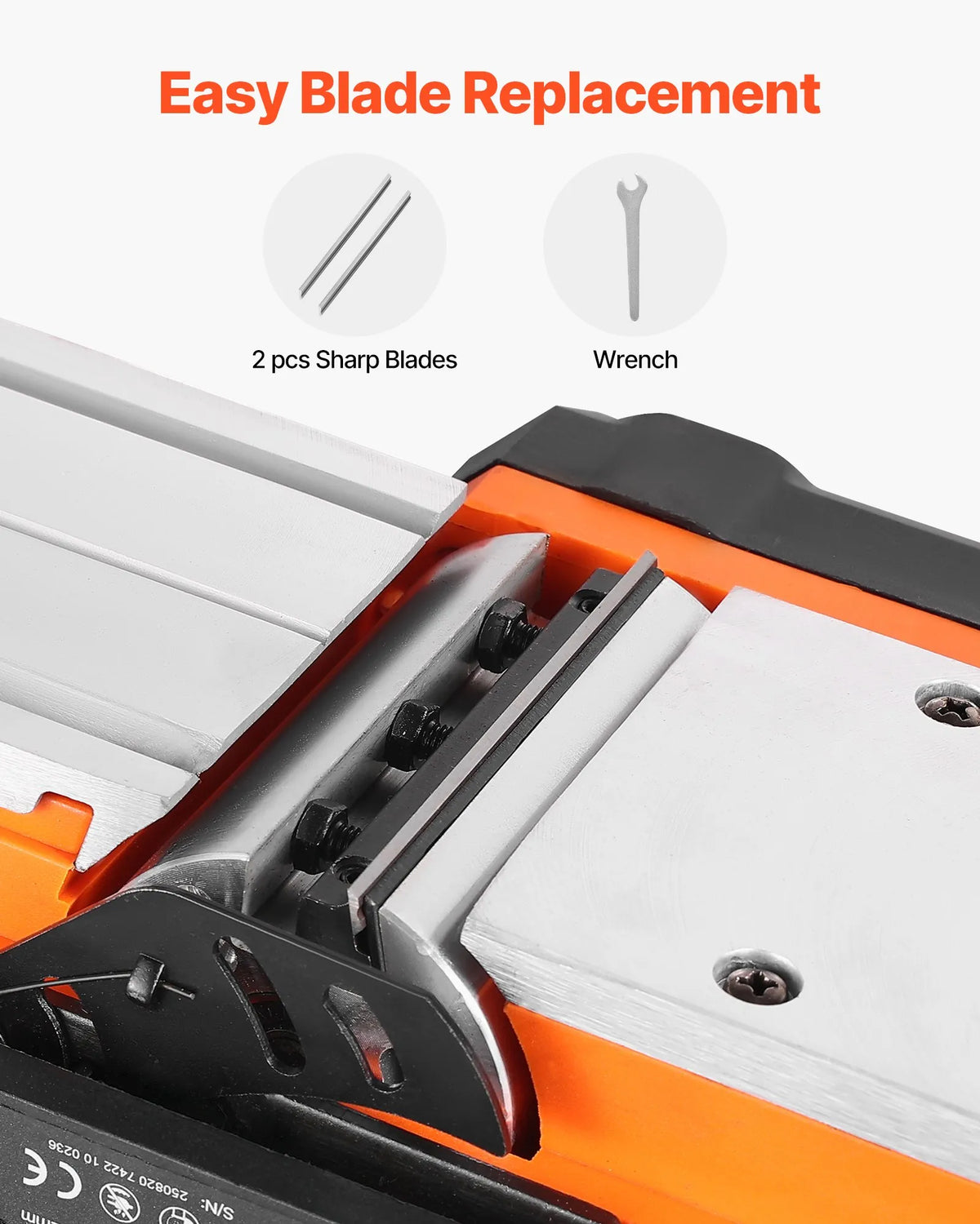 VEVOR Electric Hand Planer 82 mm, 900 W, 14,500 RPM, Adjustable Cutting Depth, 2 Blades