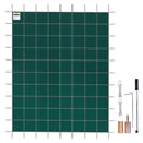 VEVOR baseina drošības pārsegs 4,88 × 9,14 m taisnstūra iebūvētiem baseiniem, drošības pārsegs ar drenāžas atverēm, sieta tipa ziemas pārsegs peldbaseinam, zaļš
