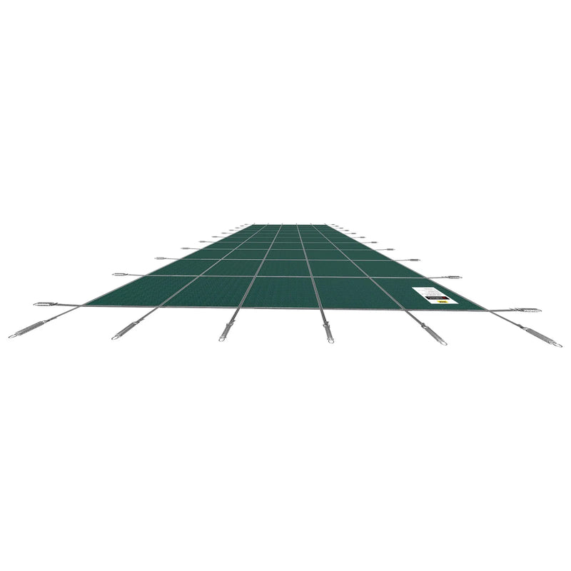 VEVOR baseina drošības pārsegs 4,88 × 9,14 m taisnstūra iebūvētiem baseiniem, drošības pārsegs ar drenāžas atverēm, sieta tipa ziemas pārsegs peldbaseinam, zaļš