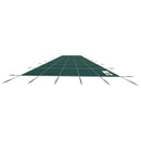 VEVOR baseina drošības pārsegs 4,88 × 9,14 m taisnstūra iebūvētiem baseiniem, drošības pārsegs ar drenāžas atverēm, sieta tipa ziemas pārsegs peldbaseinam, zaļš