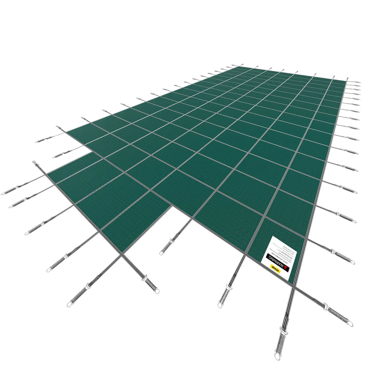 VEVOR Pool Safety Cover 20 × 40 ft (6.1 × 12.2 m) Rectangle In-Ground Pools with 1.22 × 3.05 m Central End Step, Mesh Safety Cover with Drainage Holes, Winter Pool Cover, Green