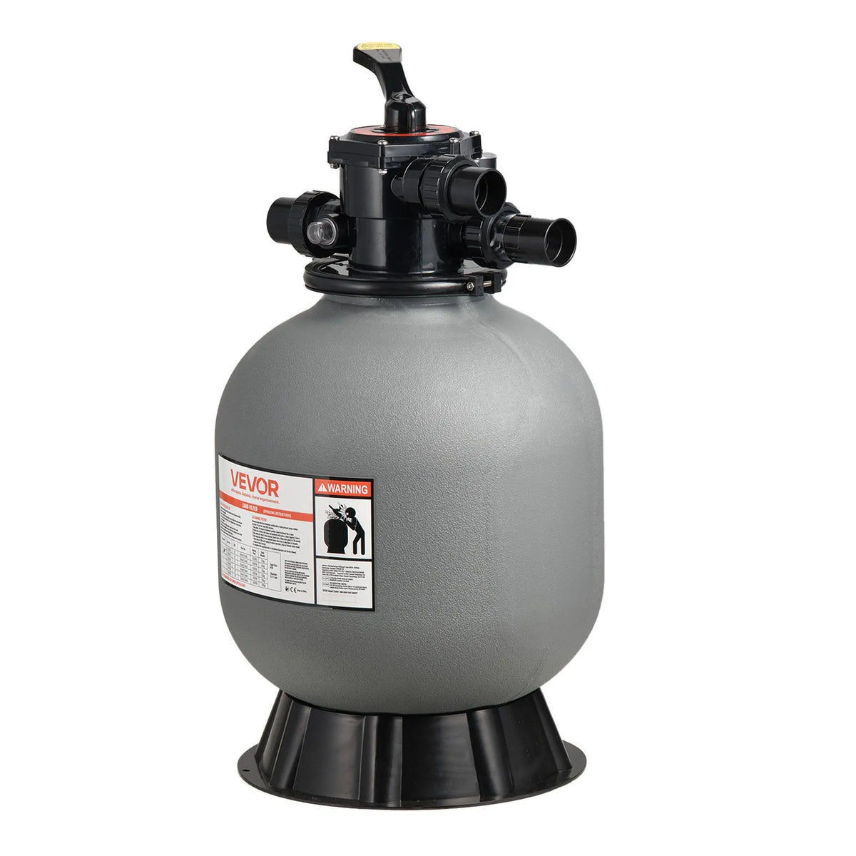 VEVOR Sand Filter for Pool, 457.2 mm, 151.4 l/min, Above-Ground and In-Ground Pool Filtration System with 7-Way Multifunction Valve (Backwash, Rinse, Recirculate, Drain, Winter, Closed Mode)