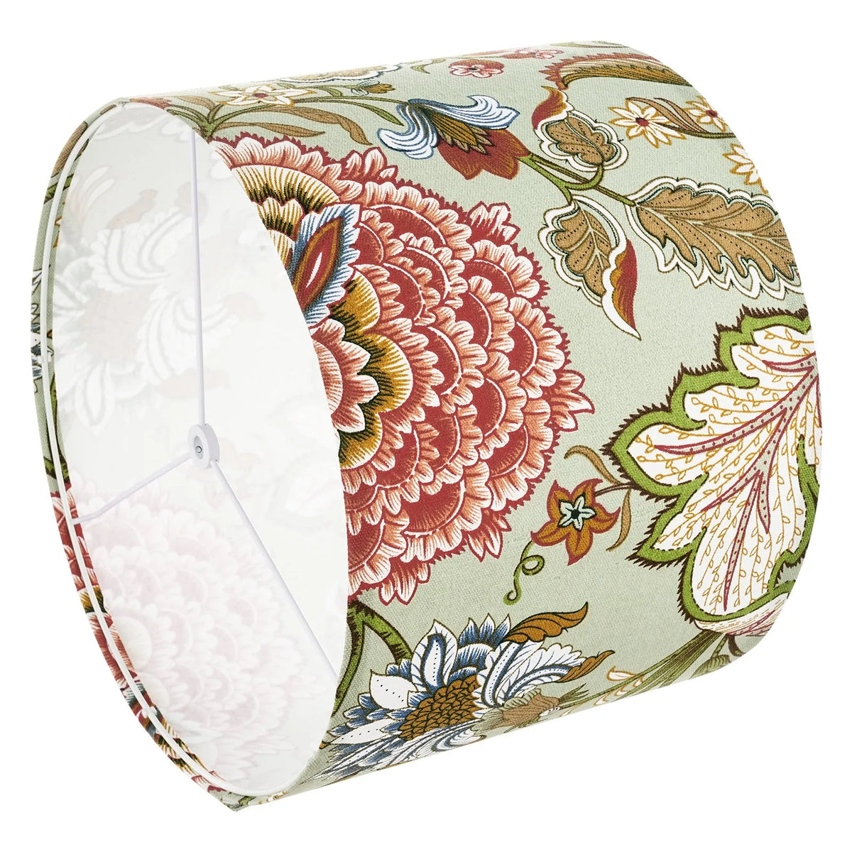 VEVOR cilindrisks lina lampas abažūrs 2 gab., Ø33 cm augša × Ø33 cm apakša × 25 cm augstums, vidēja izmēra abažūrs galda, grīdas un piekaramajām lampām, tumšs ziedu raksts - ZEMLETES.LV