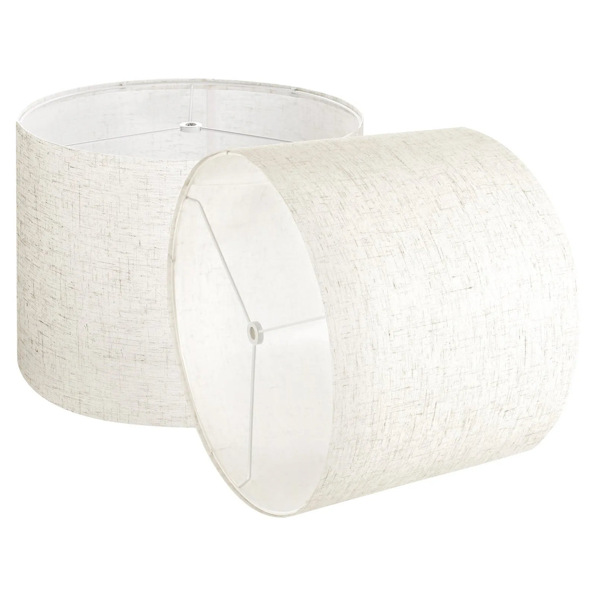 VEVOR cilindrisks lina lampas abažūrs 2 gab., Ø33 cm augša × Ø33 cm apakša × 25 cm augstums, vidēja izmēra abažūrs galda, grīdas un piekaramajām lampām, gaišs lins - ZEMLETES.LV