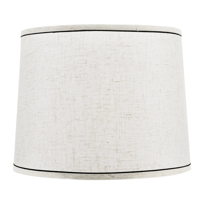 VEVOR lampas abažūrs 2 gab., Ø28 cm augša × Ø33 cm apakša × 25 cm augstums, vidēja izmēra abažūrs ar turētāju galda, grīdas un piekaramajām lampām, gaišs lins ar melnu apmali - ZEMLETES.LV