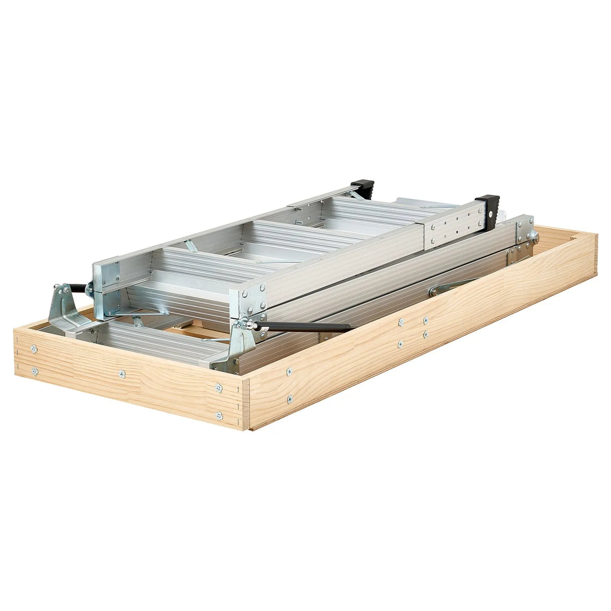 VEVOR bēniņu kāpnes ar 170 kg celtspēju, regulējams augstums 3–3,13 m, daudzfunkcionālas salokāmas alumīnija kāpnes, piemērotas griestu augstumam 2,34–3,12 m, ērtai piekļuvei bēniņiem - ZEMLETES.LV