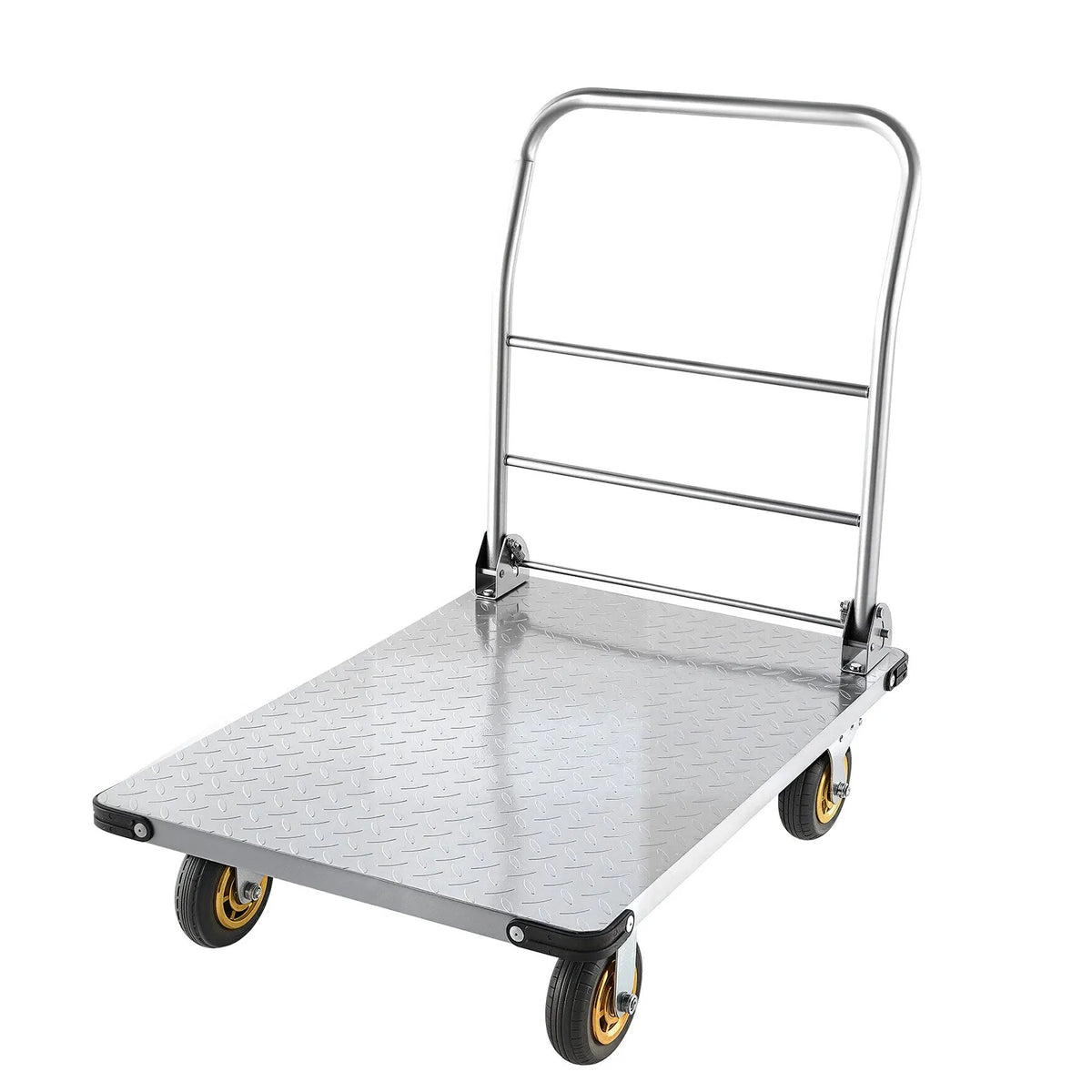 VEVOR platformas ratiņi, kravnesība 907,18 kg, smagas slodzes tērauda plakanie ratiņi ar grozāmiem riteņiem un rokturi, salokāmi, 900 × 600 × 900 mm - ZEMLETES.LV