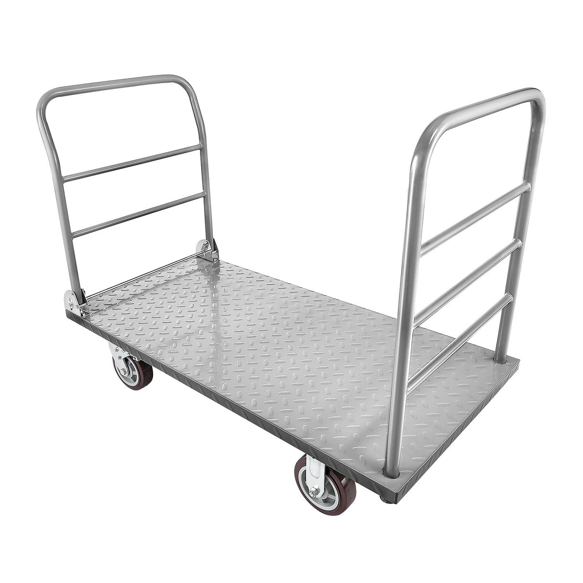 VEVOR platformas ratiņi, kravnesība 1202,02 kg, smagas slodzes plakanie ratiņi ar noņemamu aizsargmargu un grozāmiem riteņiem, salokāmi, 1220 × 610 × 920 mm - ZEMLETES.LV