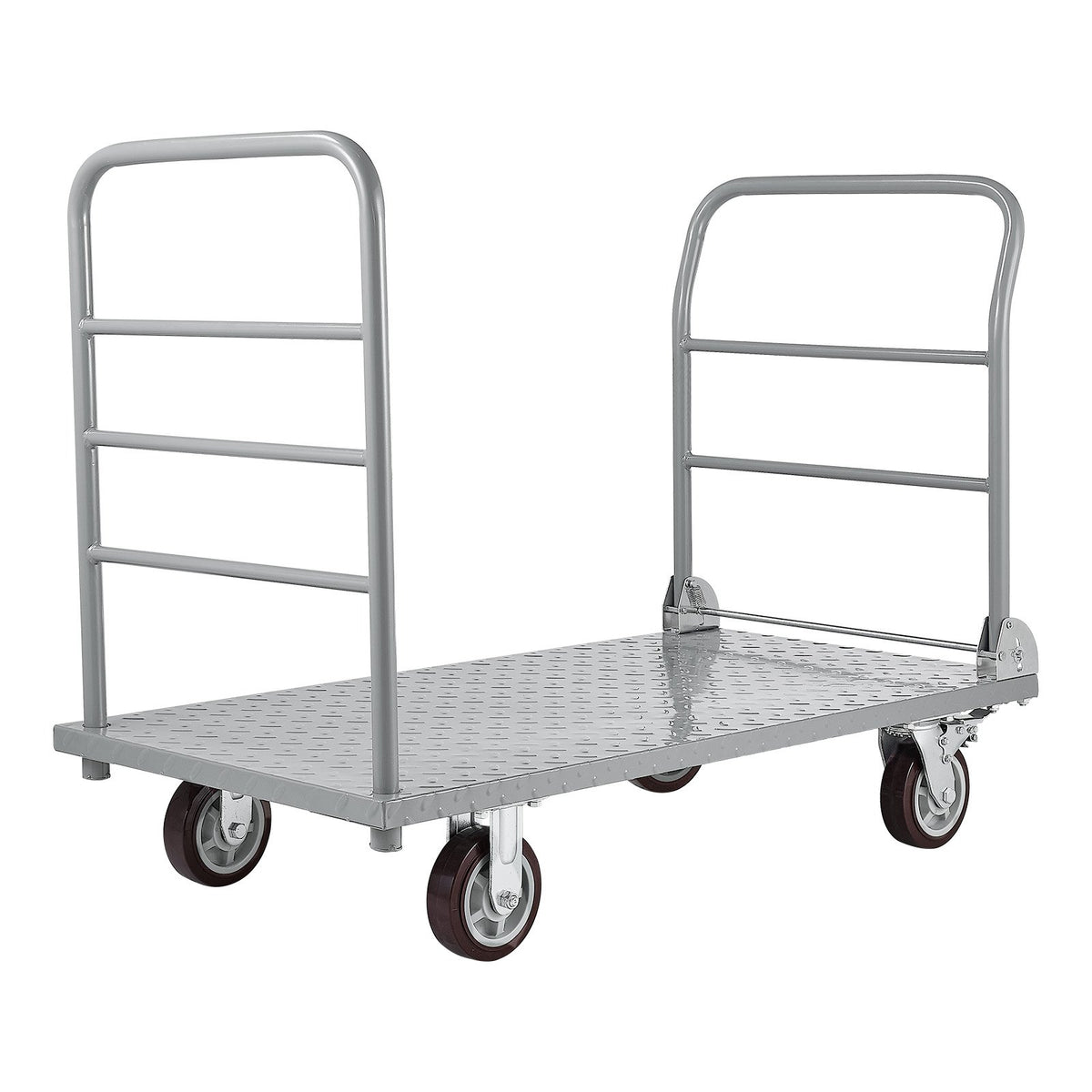 VEVOR platformas ratiņi, kravnesība 1202,02 kg, smagas slodzes plakanie ratiņi ar noņemamu aizsargmargu un grozāmiem riteņiem, salokāmi, 1220 × 610 × 920 mm - ZEMLETES.LV