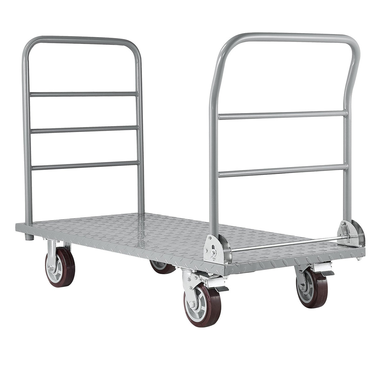 VEVOR platformas ratiņi, kravnesība 1202,02 kg, smagas slodzes plakanie ratiņi ar noņemamu aizsargmargu un grozāmiem riteņiem, salokāmi, 1220 × 610 × 920 mm - ZEMLETES.LV