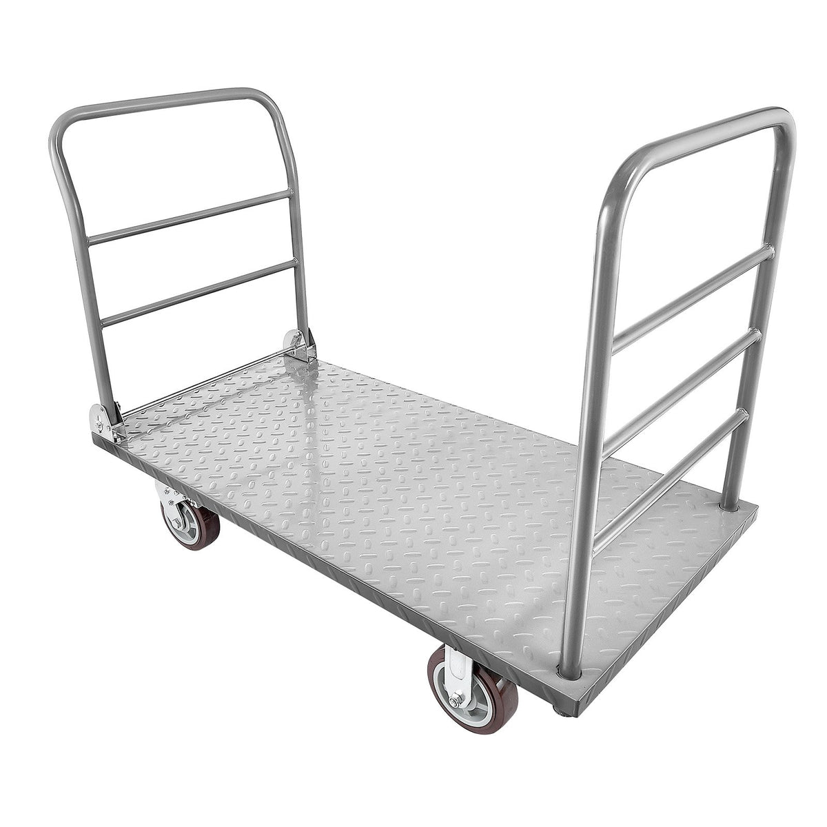 VEVOR platformas ratiņi, kravnesība 1202,02 kg, smagas slodzes plakanie ratiņi ar noņemamu aizsargmargu un grozāmiem riteņiem, salokāmi, 1220 × 610 × 920 mm - ZEMLETES.LV