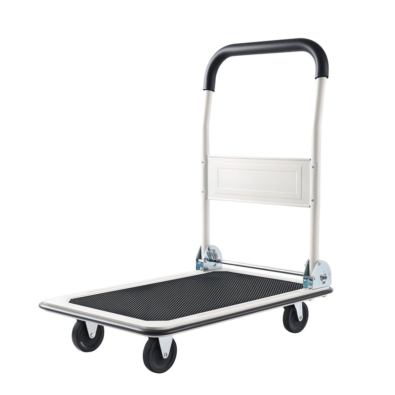 VEVOR salokāmi platformas ratiņi, kravnesība 149,69 kg, ar grozāmiem riteņiem un salokāmu rokturi, kompakta uzglabāšana, 735 × 480 × 825 mm - ZEMLETES.LV