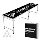 VEVOR 2,4 m pārnēsājams Beer Pong galds, salokāms ballīšu galds ar pārnēsāšanas rokturiem un 6 bumbiņām, regulējams augstums, viegls galds birojam, ballītēm, ceļošanai un kempingam, melns