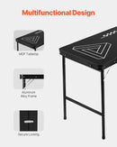 VEVOR pārnēsājams Beer Pong galds, 244 cm, salokāms galds ar 914 mm augstumu, pārnēsāšanas rokturiem un 6 bumbiņām, viegls ballīšu galds birojam, izbraukuma ballītēm, ceļošanai un kempingam, melns - ZEMLETES.LV