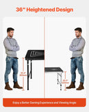 VEVOR pārnēsājams Beer Pong galds, 244 cm, salokāms galds ar 914 mm augstumu, pārnēsāšanas rokturiem un 6 bumbiņām, viegls ballīšu galds birojam, izbraukuma ballītēm, ceļošanai un kempingam, melns - ZEMLETES.LV