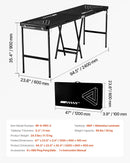 VEVOR pārnēsājams Beer Pong galds, 244 cm, salokāms galds ar 914 mm augstumu, pārnēsāšanas rokturiem un 6 bumbiņām, viegls ballīšu galds birojam, izbraukuma ballītēm, ceļošanai un kempingam, melns - ZEMLETES.LV
