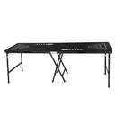 VEVOR pārnēsājams Beer Pong galds, 244 cm, salokāms galds ar 914 mm augstumu, pārnēsāšanas rokturiem un 6 bumbiņām, viegls ballīšu galds birojam, izbraukuma ballītēm, ceļošanai un kempingam, melns - ZEMLETES.LV