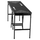 VEVOR pārnēsājams Beer Pong galds, 244 cm, salokāms galds ar 914 mm augstumu, pārnēsāšanas rokturiem un 6 bumbiņām, viegls ballīšu galds birojam, izbraukuma ballītēm, ceļošanai un kempingam, melns - ZEMLETES.LV