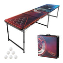 VEVOR pārnēsājams Beer Pong galds ar LED apgaismojumu, 244 cm, salokāms galds ar rokturiem pārnēsāšanai, regulējams augstums, komplektā 6 bumbiņas, viegls galds ballītēm, ceļošanai un kempingam - ZEMLETES.LV