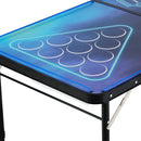 VEVOR pārnēsājams Beer Pong galds ar LED apgaismojumu, 244 cm, salokāms galds ar rokturiem pārnēsāšanai, regulējams augstums, komplektā 6 bumbiņas, viegls galds ballītēm, ceļošanai un kempingam - ZEMLETES.LV