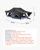 VEVOR salokāma alumīnija jumta telts 2–3 personām ar trīskrāsu LED apgaismojumu, biezs matracis un 10 logi, ūdensizturīga un vēja noturīga, piemērota Jeep, SUV un pikapam