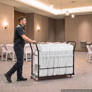 VEVOR komerciālie saliekamo krēslu transportēšanas ratiņi, līdz 25 krēsliem, kravnesība 136 kg, vertikāls izvietojums, tērauda konstrukcija, ar bloķējamiem riteņiem