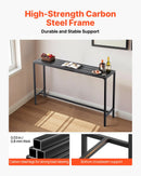 VEVOR āra bāra galds 160 × 37,5 cm, ūdensizturīga virsma un izturīgs metāla rāmis, taisnstūra letes augstuma galds balkonam, pagalmam, pie baseina vai džakuzi, piemērots arī iekštelpām