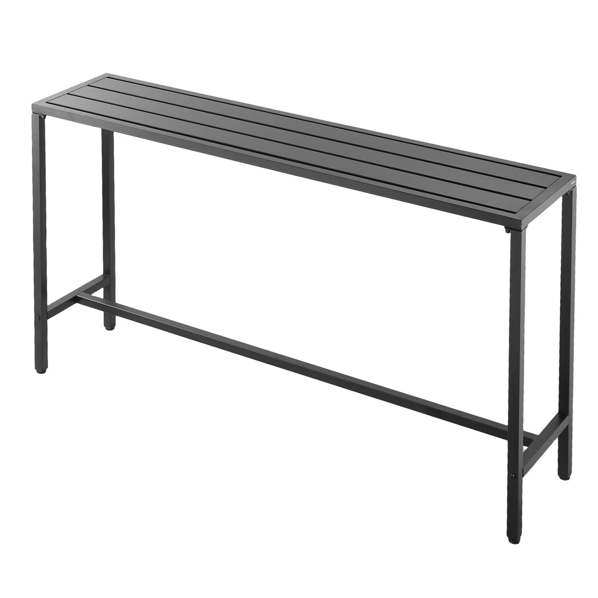 VEVOR Outdoor Bar Table 160 × 37.5 cm, Water-Resistant Surface and Durable Metal Frame, Rectangle Bar Height Table for Balcony, Patio, Poolside or Hot Tub, Suitable for Indoors Too