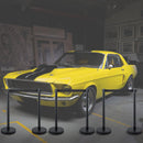 VEVOR rindas norobežošanas statīvu komplekts, 6 gab., statīvi ar 2 m izvelkamām lentēm (3 gab.), cilvēku plūsmas kontroles barjera, viegla montāža