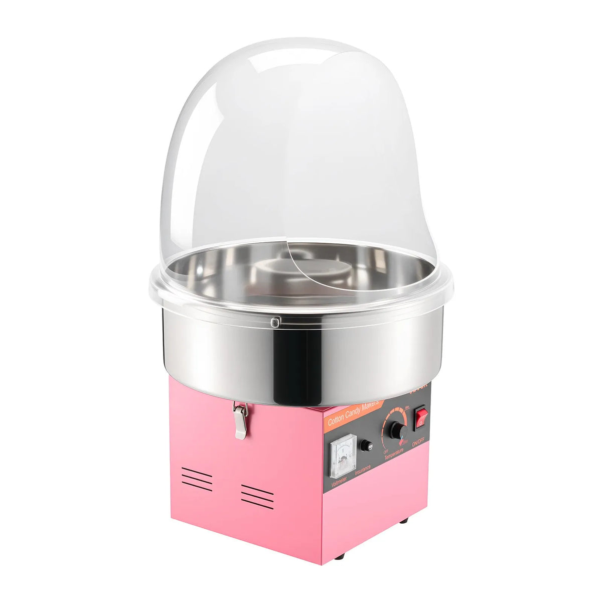 VEVOR Candy Floss Machine 1000 W with Cover and Stainless Steel Bowl, for Home and Parties, Pink