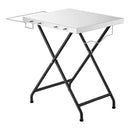 VEVOR saliekams grila galds, 61 × 51 cm, tērauda virsma, kravnesība 32 kg, ar piederumu plauktu un salvešu turētāju