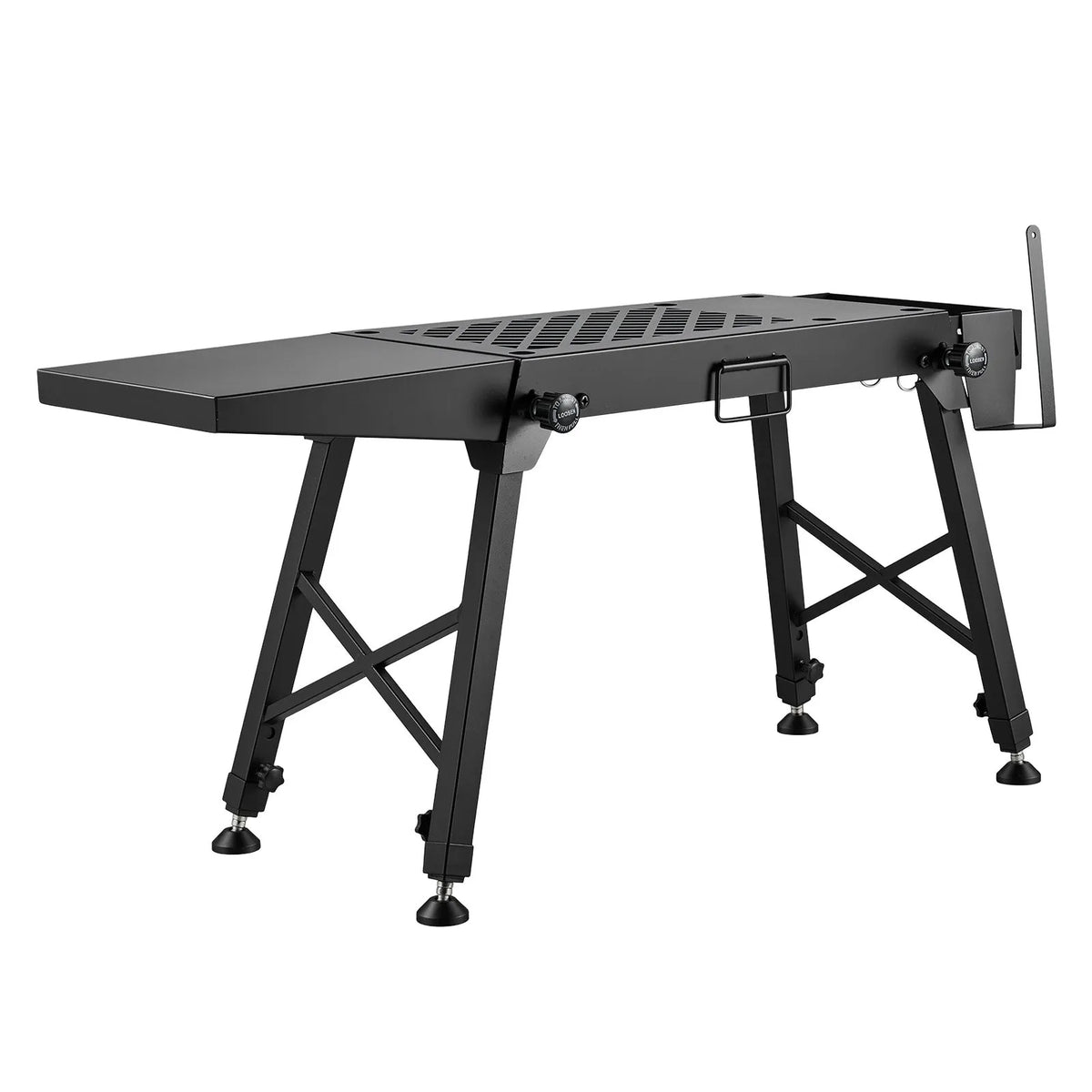 VEVOR saliekams grila galds uz riteņiem, 104 × 30 cm, regulējams augstums, kravnesība 158 kg, ar garšvielu grozu un sānu plauktu