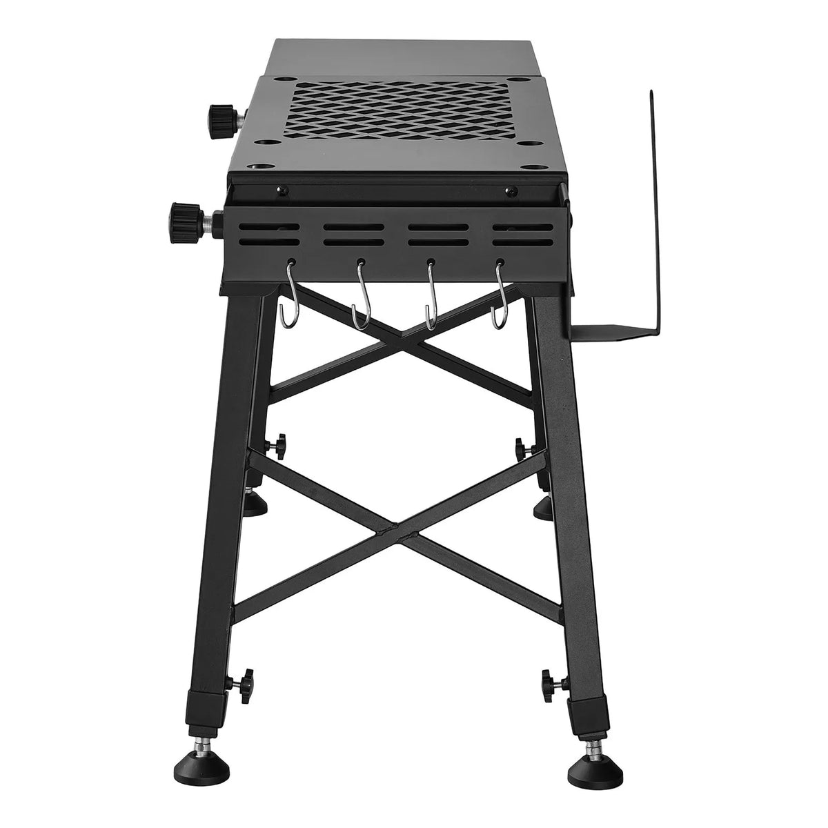 VEVOR saliekams grila galds uz riteņiem, 104 × 30 cm, regulējams augstums, kravnesība 158 kg, ar garšvielu grozu un sānu plauktu