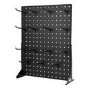 VEVOR galda perforēto demonstrācijas stendu komplekts, 2 gab., 43 × 33 cm metāla Pegboard paneļi ar 30 āķiem, biezināta auksti velmēta tērauda preču un aksesuāru organizators, melns