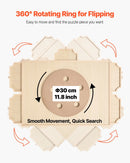 VEVOR 1000 detaļu rotējošs puzles dēlis ar 5 atvilktnēm un vāku, 74 x 53 cm pārnēsājams koka galds, puzļu organizators pieaugušajiem, uzglabāšanas sistēma, dzimšanas dienas dāvana mammai