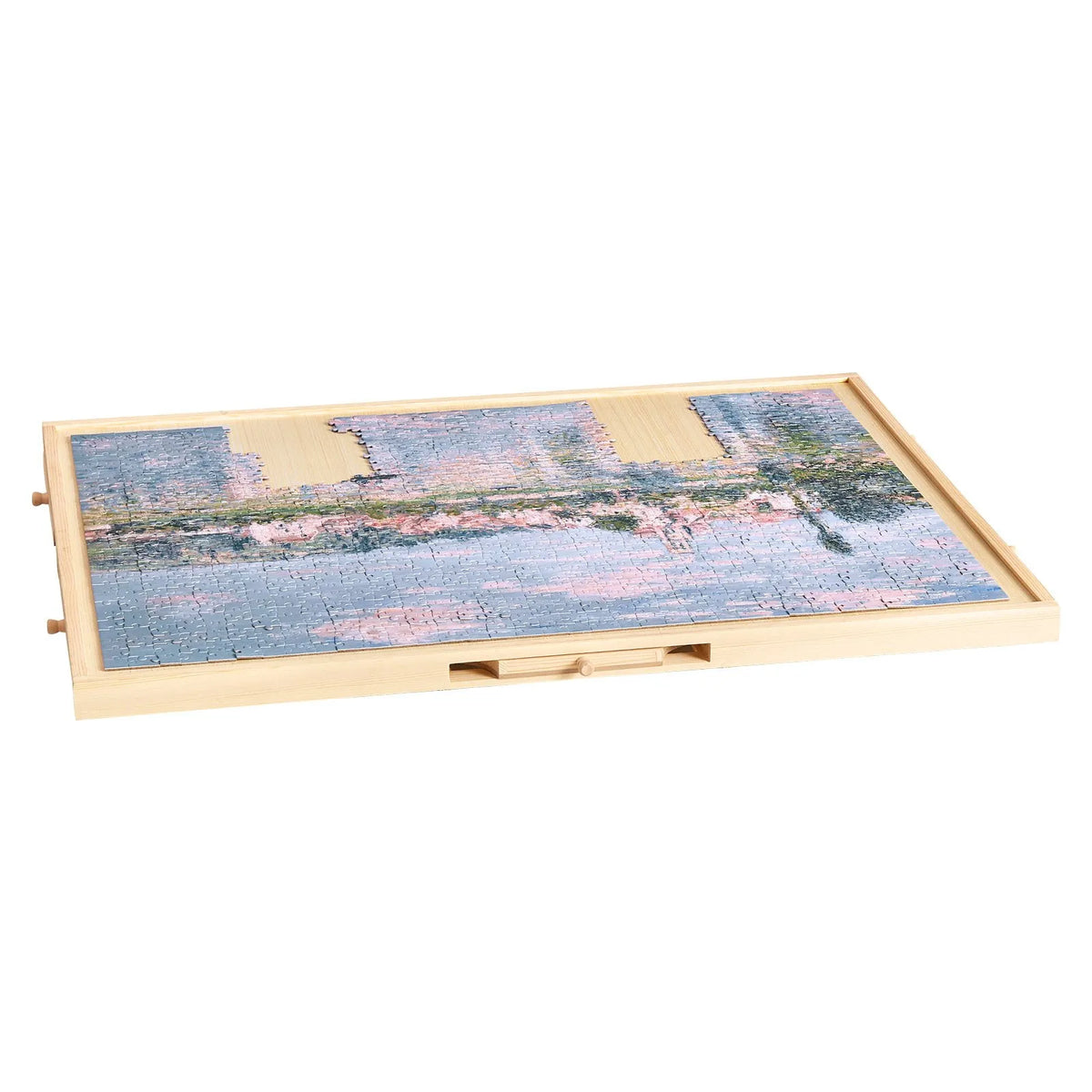 VEVOR 1000 detaļu rotējošs puzles dēlis ar 5 atvilktnēm un vāku, 74 x 53 cm pārnēsājams koka galds, puzļu organizators pieaugušajiem, uzglabāšanas sistēma, dzimšanas dienas dāvana mammai - ZEMLETES.LV