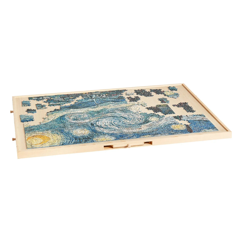 VEVOR 1500 detaļu rotējošs puzles dēlis ar 5 atvilktnēm un pārsegu, 86 x 63 cm pārnēsājams koka galds, puzļu organizators pieaugušajiem, uzglabāšanas sistēma, dzimšanas dienas dāvana mammai - ZEMLETES.LV