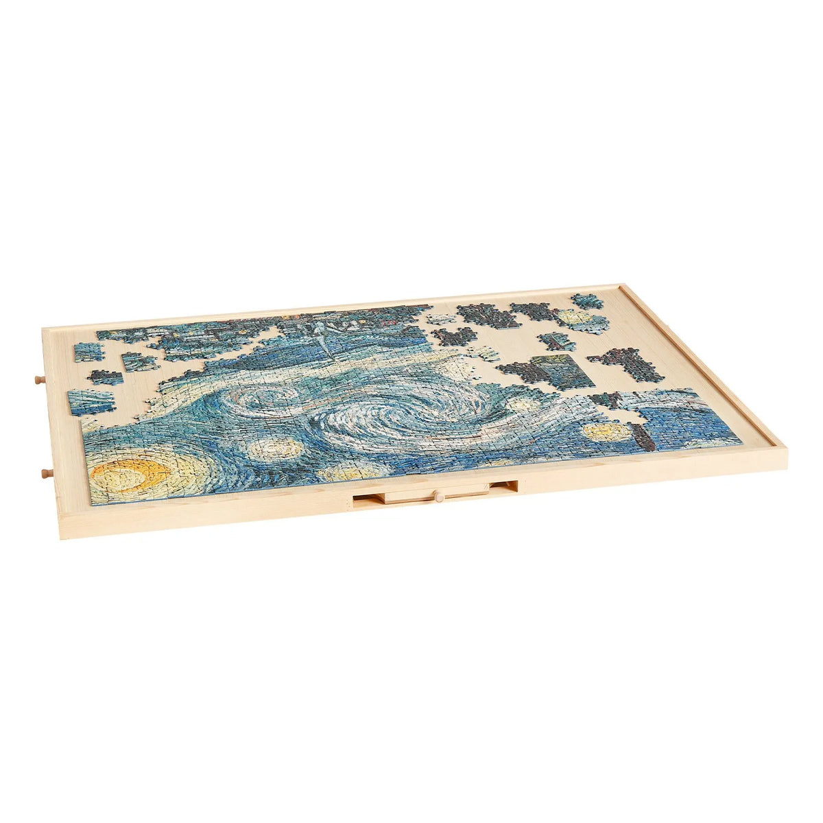 VEVOR 1500 detaļu rotējošs puzles dēlis ar 5 atvilktnēm un pārsegu, 86 x 63 cm pārnēsājams koka galds, puzļu organizators pieaugušajiem, uzglabāšanas sistēma, dzimšanas dienas dāvana mammai - ZEMLETES.LV