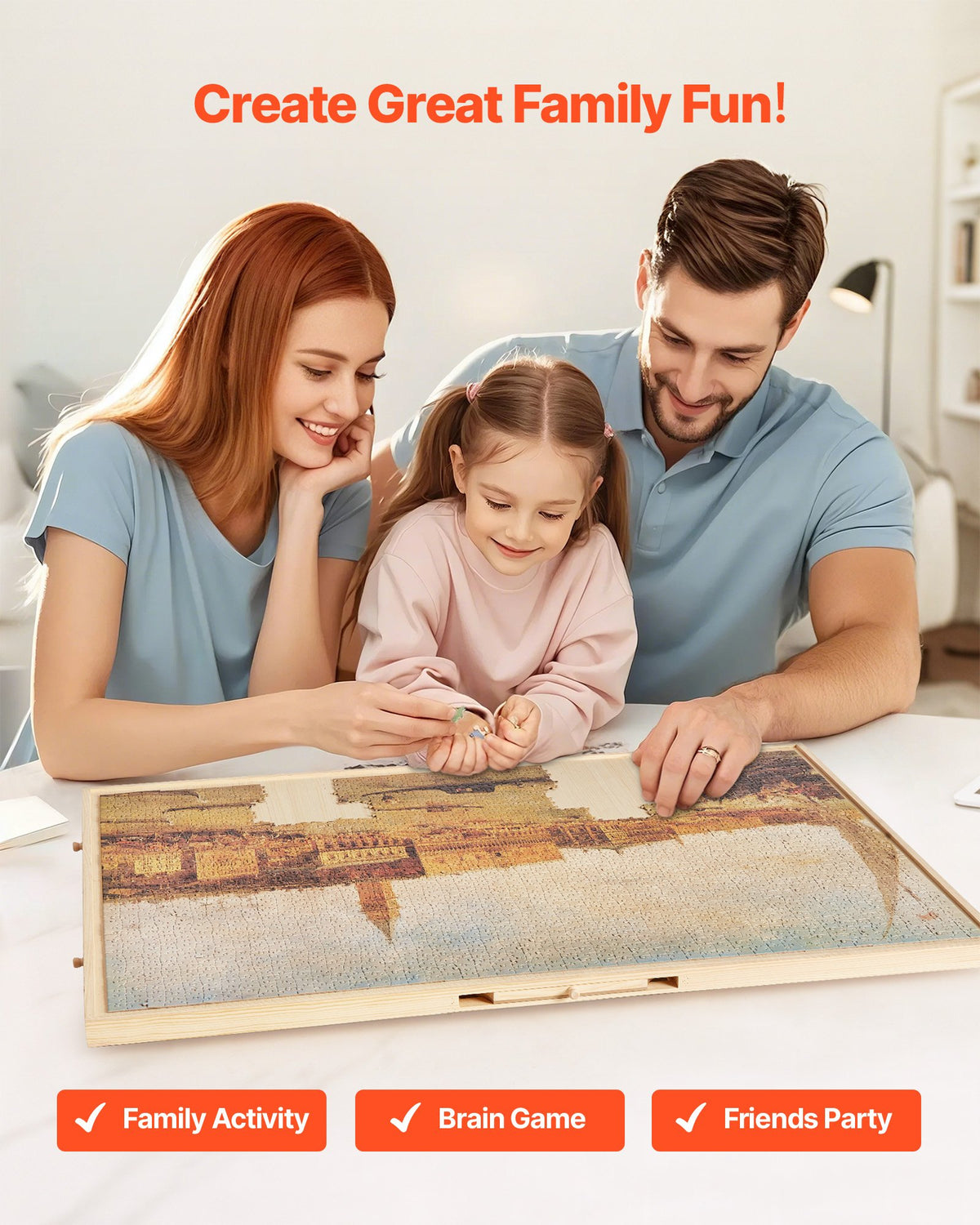 VEVOR 2000 detaļu rotējošs puzles dēlis ar 5 atvilktnēm un pārsegu, 102 x 74 cm pārnēsājams koka galds, puzļu organizators pieaugušajiem, uzglabāšanas sistēma, dzimšanas dienas dāvana mammai - ZEMLETES.LV