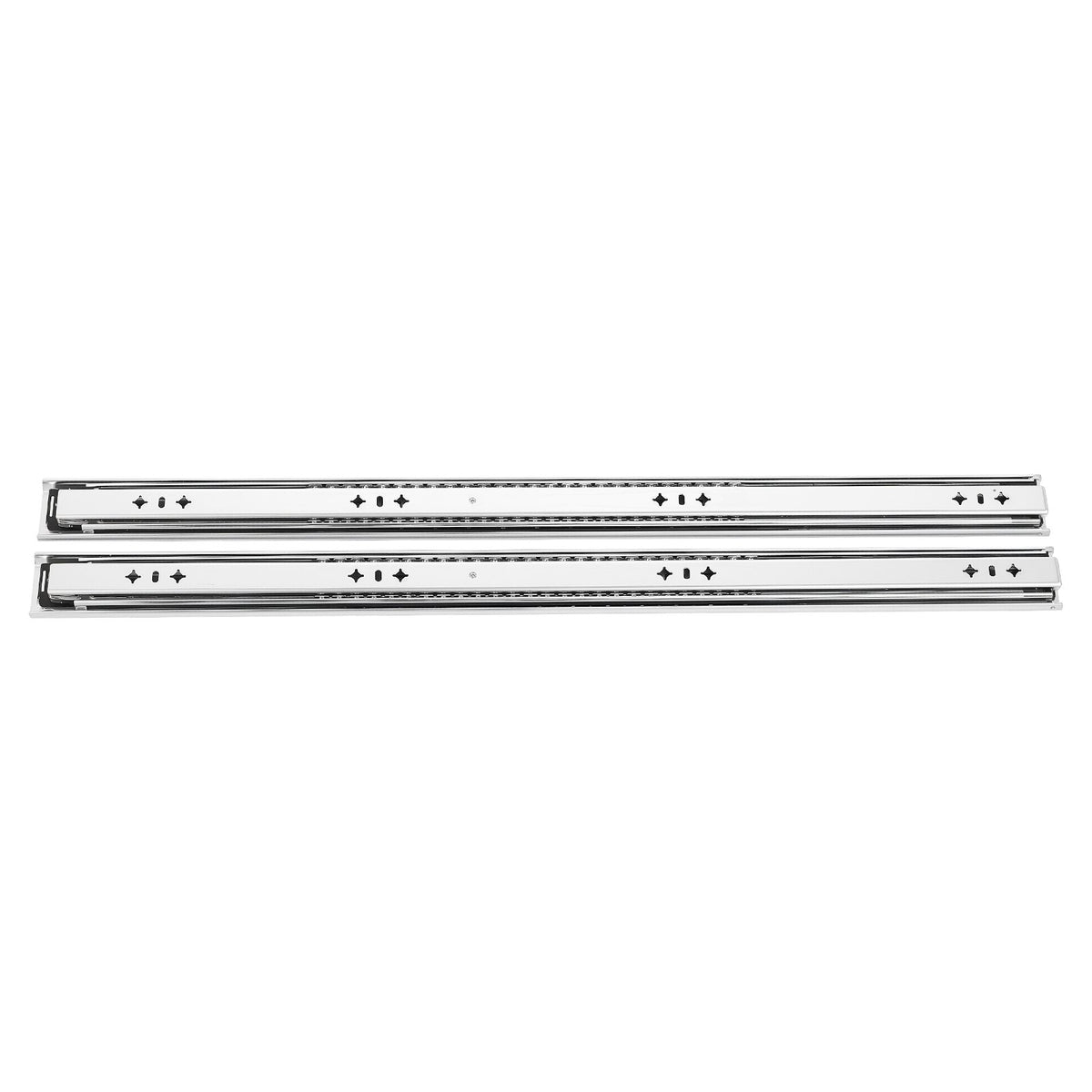 VEVOR 75 cm smagās slodzes atvilktņu sliedes ar 120,2 kg kravnesību, 3 sekciju pilnas izvilkšanas mehānisms, lodīšu gultņi, oglekļa tērauds, 1 pāris