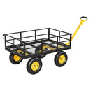 VEVOR tērauda dārza ratiņi, 544 kg kravnesība, smagas slodzes velkami rati ar 2-in-1 konstrukciju, 330 mm visurgājējiem paredzētiem riteņiem, noņemamām sieta malām un 180° grozāmu rokturi