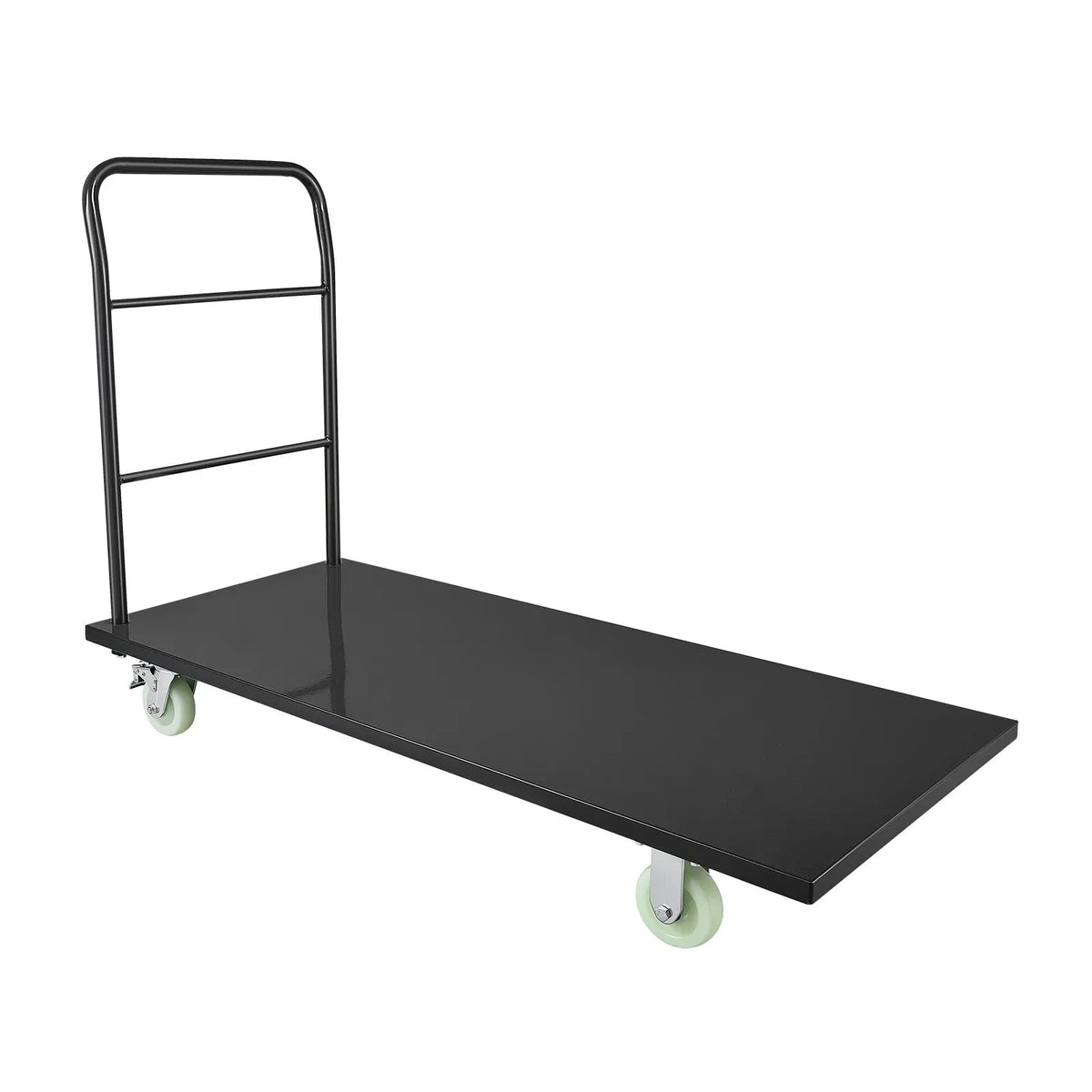 VEVOR platformas ratiņi, kravnesība 907,18 kg, industriāli tērauda plakanie ratiņi ar grozāmiem riteņiem un rokturi, ērta uzglabāšana, 1525 × 700 × 1090 mm - ZEMLETES.LV