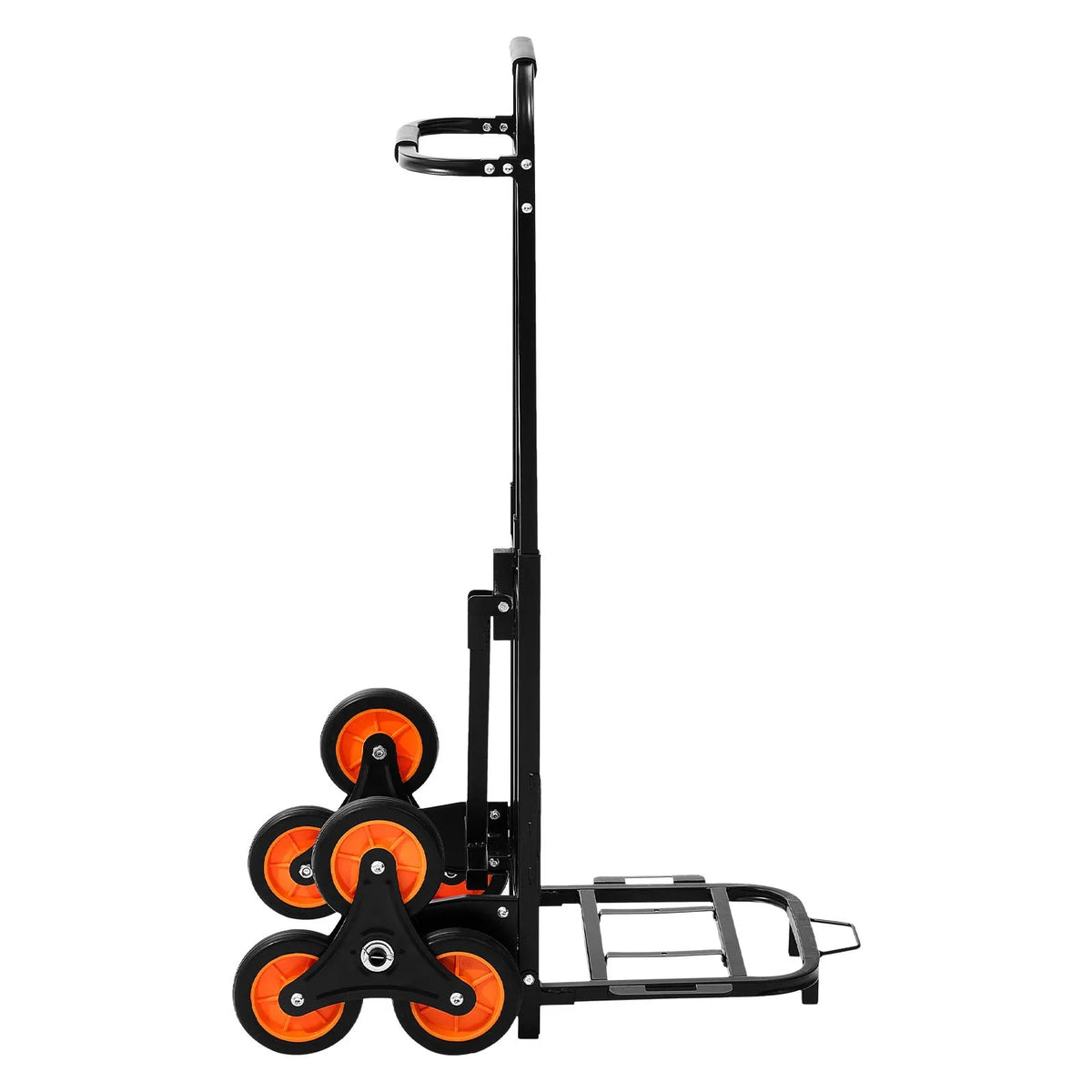 VEVOR kāpņu ratiņi, kravnesība pa kāpnēm 100 kg, izturīgi salokāmi ratiņi ar teleskopisku rokturi, 6 riteņi un 2 gumijas stiprinājuma auklas, piemēroti mājsaimniecībai, iepirkumiem un noliktavai - ZEMLETES.LV