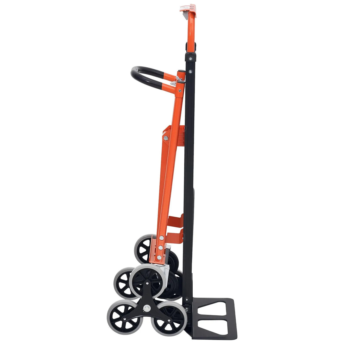 VEVOR 3 in 1 industriālie pārveidojami kāpņu ratiņi, maks. slodze 350 kg, salokāmi rokas ratiņi ar rokturi un riteņiem, kravas pārvietošanai, oranži/sudraba krāsā - ZEMLETES.LV