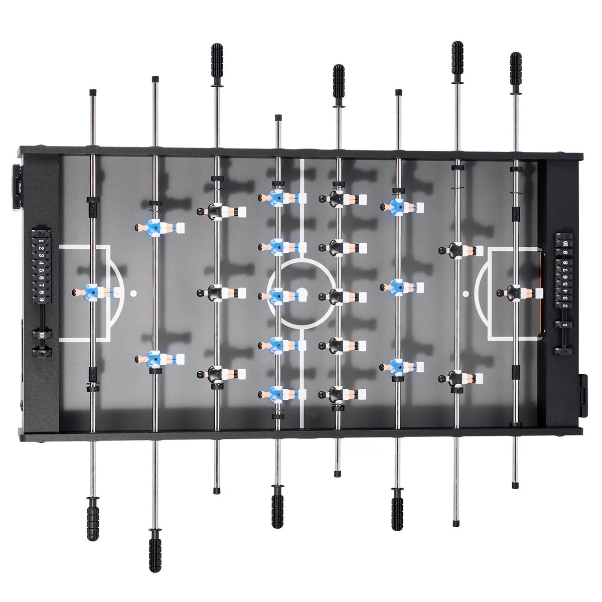 VEVOR galda futbola galds 121 cm, standarta izmēra iekštelpu galda futbola galds mājai, ģimenei un spēļu istabai, izturīgs komplekts ar 2 bumbiņām, rezultātu skaitītāju un 2 krūžu turētājiem - ZEMLETES.LV