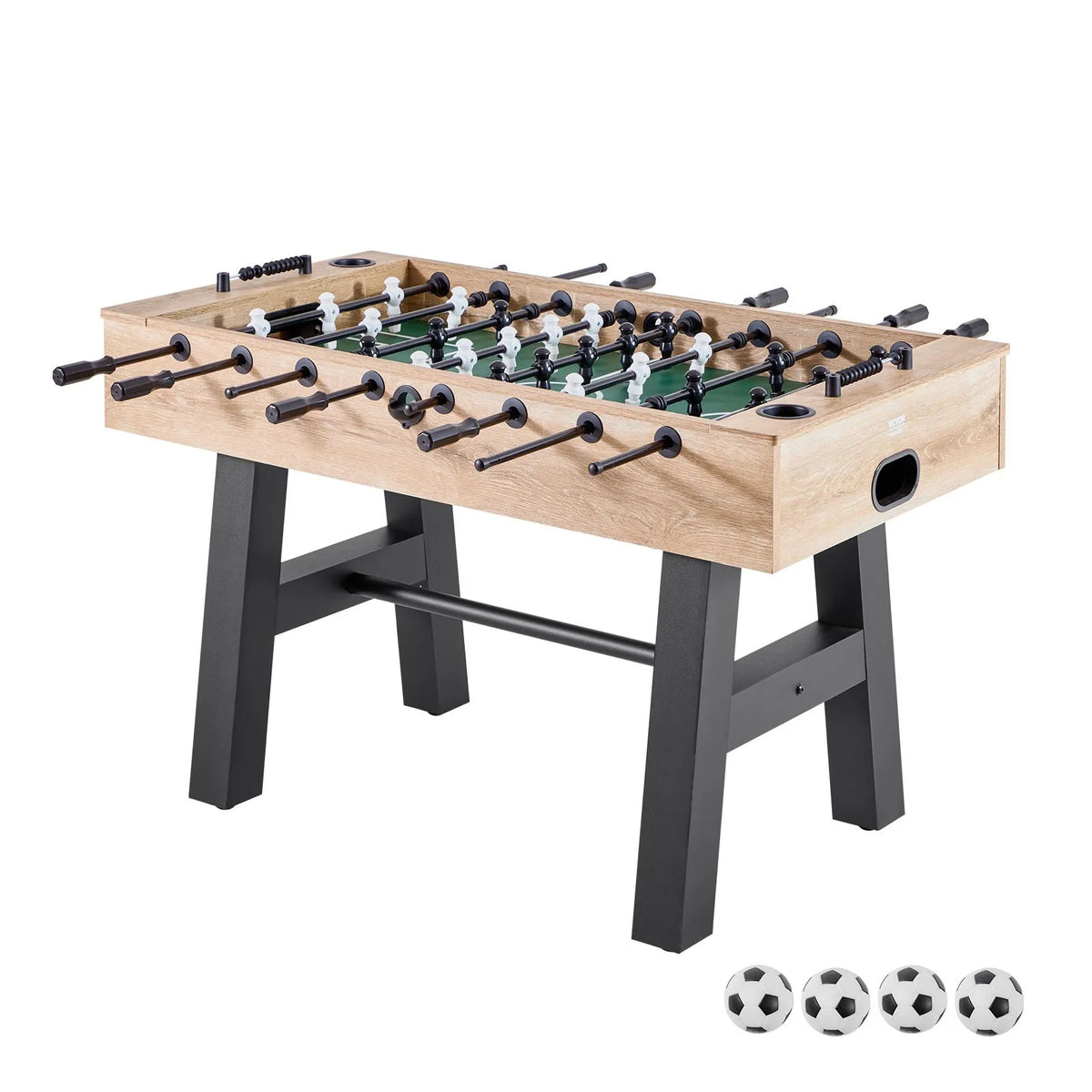VEVOR galda futbola galds 140 cm, standarta izmēra iekštelpu galda futbola galds mājai, ģimenei un spēļu istabai, izturīgs komplekts ar 4 bumbiņām, rezultātu skaitītāju un 2 krūžu turētājiem - ZEMLETES.LV
