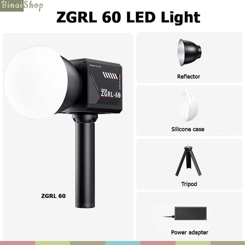 Profesionālā video un foto LED gaisma ZGRL-60 (dimmējama, ar adapteri, 60W)