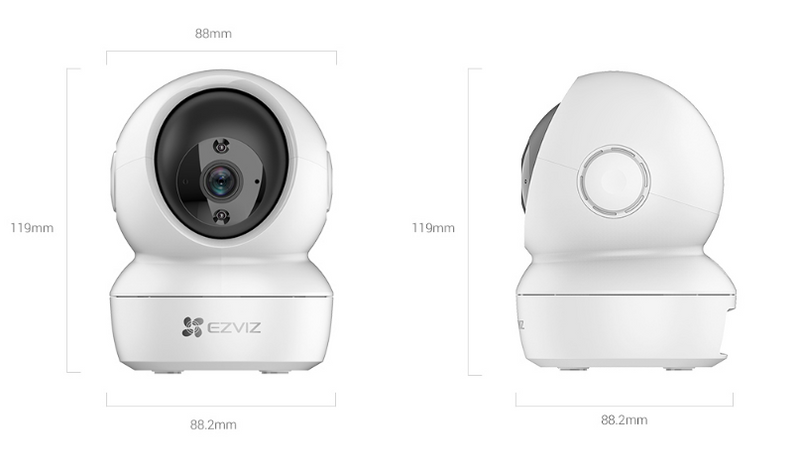 Mobile wireless video surveillance camera with 4MP Full HD 1080P night vision. Compatible with smart devices. Built-in microphone and speaker for remote communication. Video is stored on a Micro SD memory card (Micro SD) card not included, Ezviz