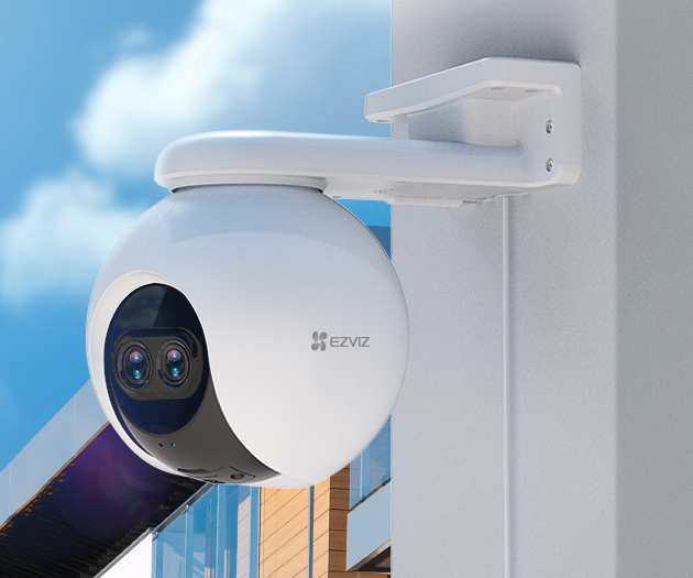 A moving CCTV camera C8pf Ezvis with two lenses (Figure Figure) and resolution 1920 × 1080p. 360 ° degree stage. Human capture system. 8x closer range. Colored night visibility