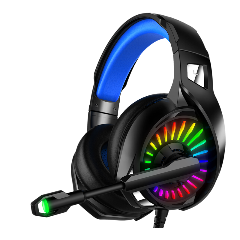 Audio headphones with wired video game lovers, 3.5mm audio output, RGB LED lighting